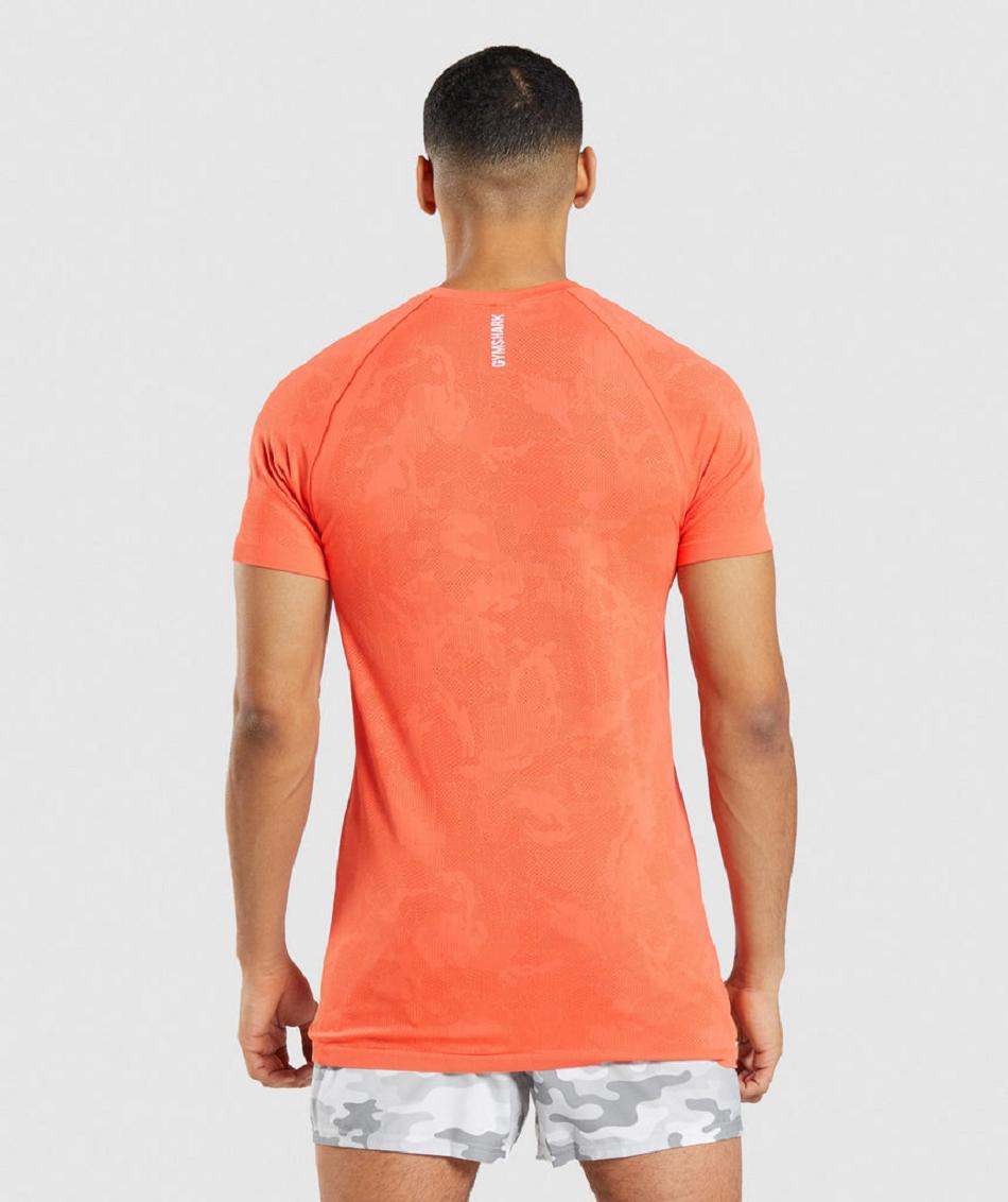 T Shirts Gymshark Geo Seamless Hombre Naranjas Naranjas | CO 3385LIS